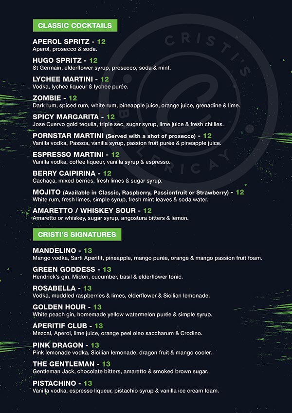 Cocktail Menu