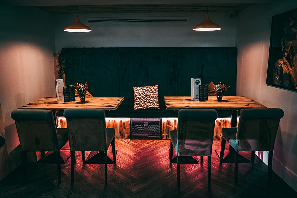 Reserved dining tables at Cristi's Billericay