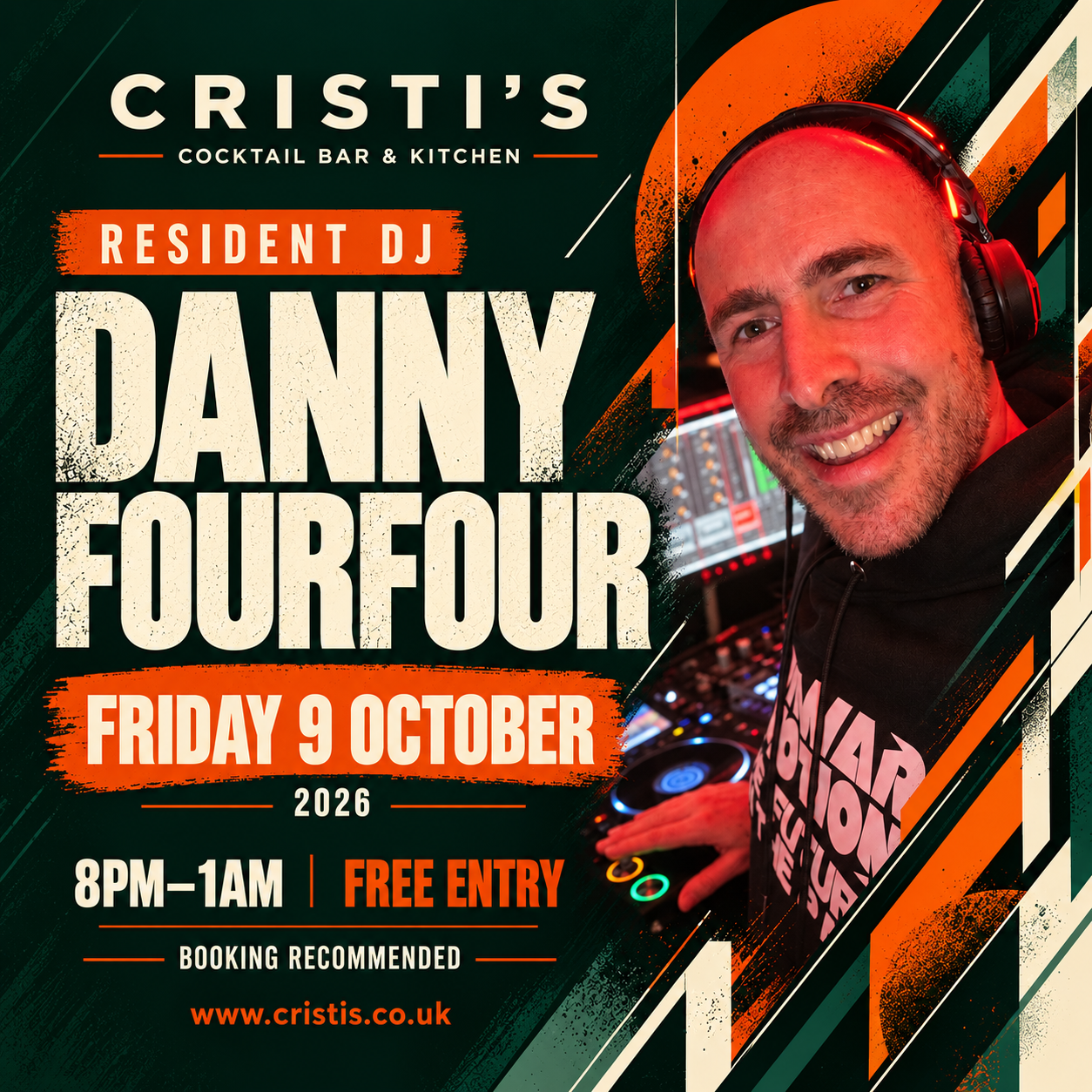Danny Fourfour – Resident DJ – 9 October 2026