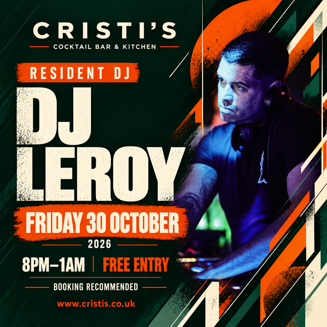 DJ Leroy – Resident DJ – 30 October 2026